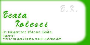 beata kolcsei business card